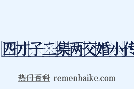 四才子二集两交婚小传是什么意思的图片
